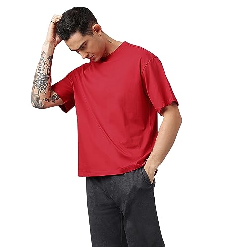 Image of Free Authority Loose Fit Solid Black Tshirt for Men