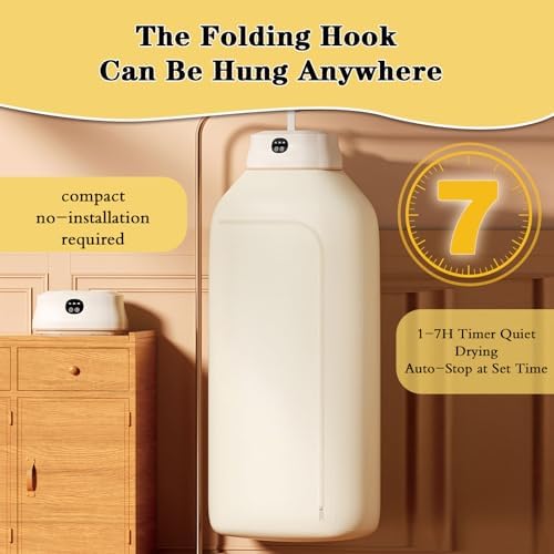 Portable Clothes Dryer & Ironing Machine, Timer Function, Travel-Friendly, Ideal for Apartments, RVs & Dorms - Includes Steam Iron & Dry Bag