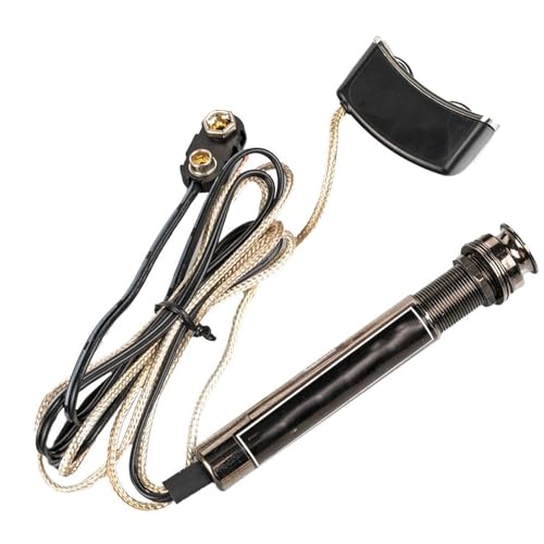 アコースティックギターピックアップ ギターイコライザー ピエゾピックアップ アンプチューナー 6.35mm出力ジャック付き 完全に独立したマイク