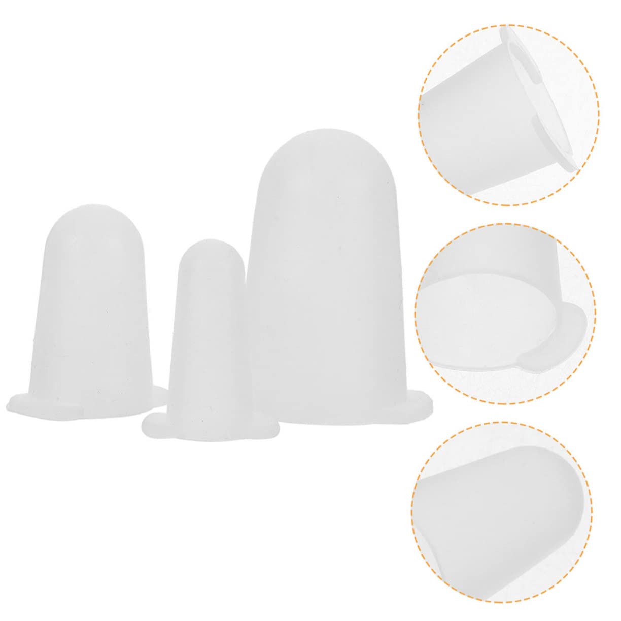 Cubiertas de Silicona para Boquillas de Decoración de Pasteles 6 Piezas | Blanco, Tamaño Pequeño Mediano y Grande, Fácil de Usar, Aptas Mayoría de Boquillas de Manga Pastelera