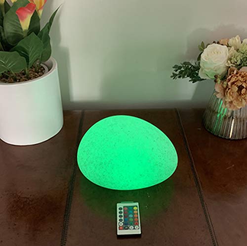 Colour Changing Decorative Stone Garden Lamp Home Table Light Pebble Lamp Waterproof Floating Garden Deck Lamp Garden Lighting USB Charging Remote Control Indoor Home Decor Light Pool Pond lamp Light