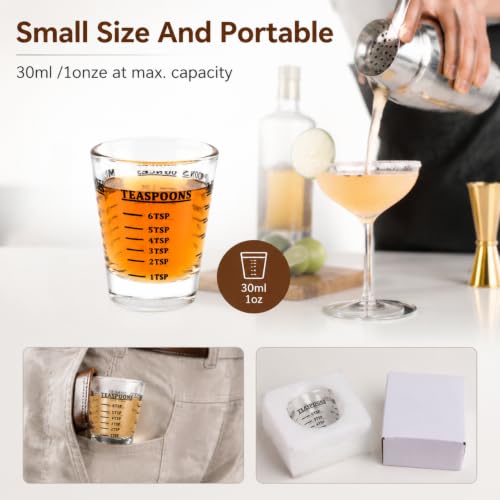Vaso medidor de 1 onza con 4 escalas 6 medidas miniatura 3