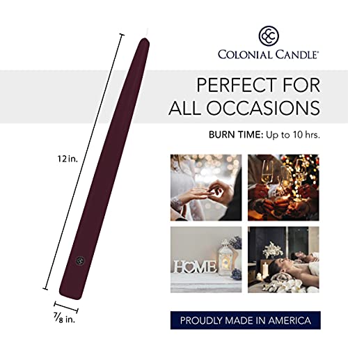 Colonial Candle NAA12.445 Unscented Taper Candle, Handipt Collection, Mulberry thumb #2
