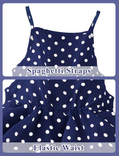 Happy Cherry Girls Summer Polka Dot Dress Summer Spaghetti Strap Tiered Dress3