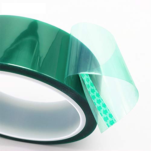 High Temperature Green Powder Coating Masking PET Tape, Ideal for Painting Powder Coating Anodizing Applications, 0.06mm Thickness, 33m Length, 50mm Width