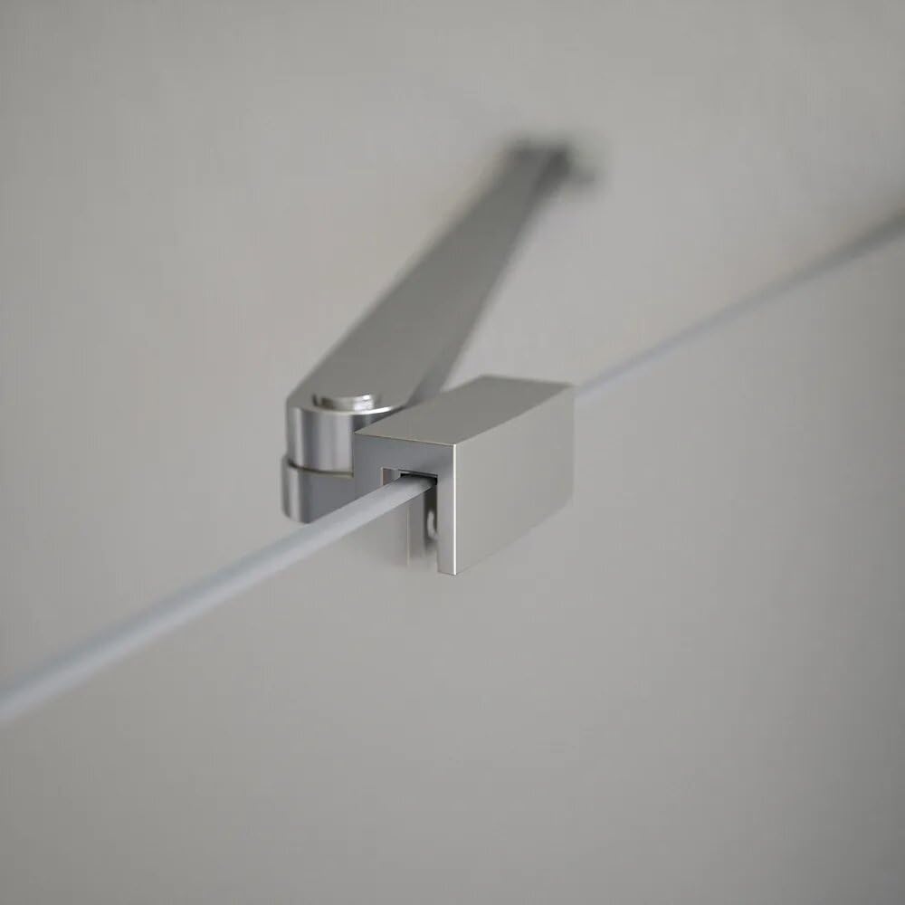 Box doccia 80x80cm con apertura a battente e parete fissa, profili cromati e vetro da 6mm opaco h195 | Elba
