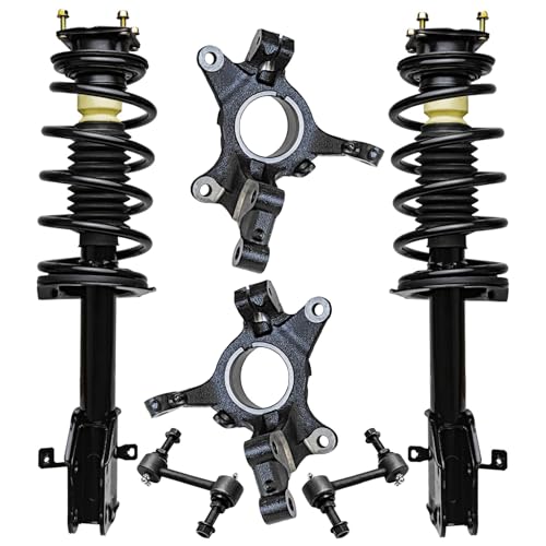 Image of Detroit Axle - Front Steering Knuckles Struts w /Coil Springs Sway Bar Links Replacement for 2007-2014 Ford Edge, 2007-2015 Lincoln MKX - 6pc Set