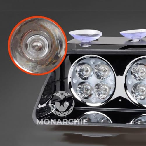 Image of MONARCHIE 16 LED Flasher Strobe Light with Flashing Modes, Police Car Emergency Light | for Police Car | (Red Blue)