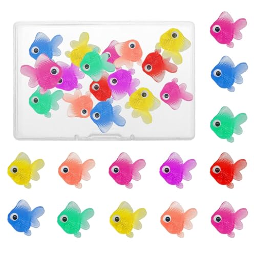 COYUN 25 unidades artificiais decoração flutuante de peixes peixes peixes de plástico peixe falso pequeno ornamento aquário flutuante em movimento acessório tubo bolha decoração peixe tropical pequeno (cor aleatória)