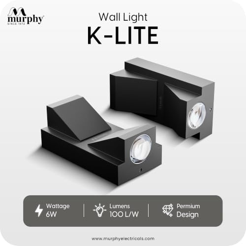 Image of Murphy K-LITE Double Ray Wall Light Pack of 10 | IP66 Waterproof | Up to 600 Lumens | 2 Years Warranty | BIS Approved | 2.5kV Surge Protection | Up Down Light for Gate, Balcony & Garden