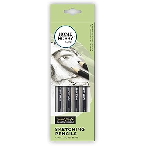 HomeHobby by 3L Sketching Pencils, Art Supplies, Black/Grey, (4 Pcs) Cover