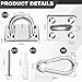 JaGely 18 Pcs Pad Eye Hooks 304 Stainless Steel Pad Eye Snap Heavy Duty Screw Ceiling Hooks for Hammock Swing Hanging Kit Hardware Outdoor Indoor Activity