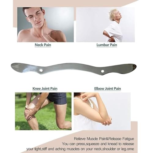 Image of Stainless Steel Gua Sha Scraping Massage Tool, Great Soft Tissue Mobilization Tool, Relaxation Muscle Relaxation Rehabilitation Massage (4 mm thikness, 25 mm width, 18 inch long , weight 350 gm )