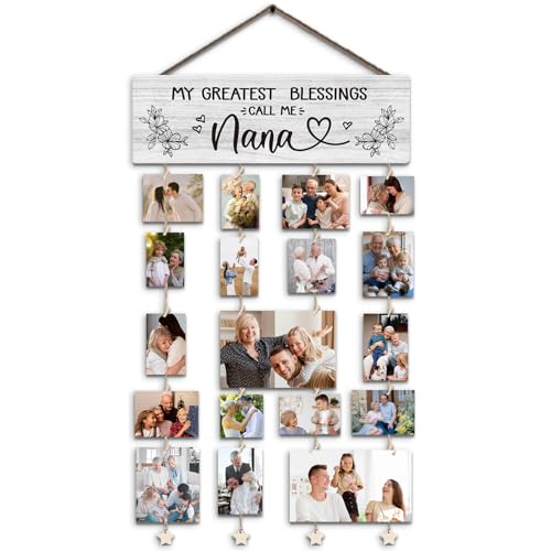 SJDFCSA Nana giftsNana Picture Frames Gifts for Grandma Grandmother from Granddaughter Grandson My Greatest Blessings Call me Nanas Photo Collage Frame for Wall Decor
