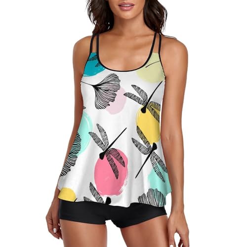 Ensembles bikini tankini avec short galbant et robe de plage intégrée