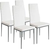 Diametro delle gambe: 2,5 cm Relax World Set 4 Sedie Sala da Pranzo Moderne Seduta e Schienale Imbottita Ecopelle Struttura Acciaio,Salotto,Cucina P41xL45xH98 (Bianco)