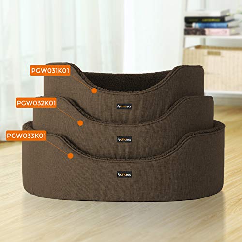 Feandrea Hundebett, Hundekorb, Wendekissen, 73 x 60 x 27 cm, braun PGW031K01