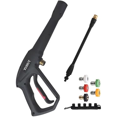 TUHUT Pressure Washer Gun Extension Wand Kit 5 Spray Nozzles Pressure Washer Parts Cover