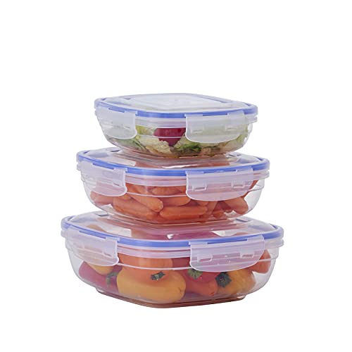 Image of Superio Plastic Food Storage Container Set, BPA Free, Sealed Containers with Airtight Lids for Pnatry, Cupboard, and Fridge- Microwave and Dishwasher Safe (10) (3 Pack)
