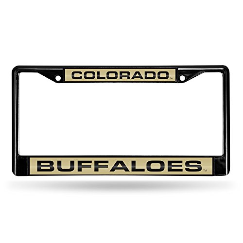 Rico Industries NCAA Colorado Buffaloes Black Black Laser Cut Chrome Frame 12" x 6" 12" x 6" Black Laser Cut Chrome Frame - Car/Truck/SUV Automobile Accessory
