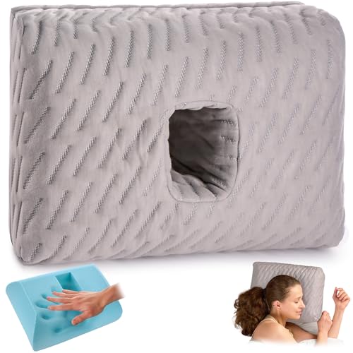 ODOXIA Piercing Pillow | Soft Donut Pillow for Side Sleepers | Sleep with Piercings or Headphones | Doughnut with Hole | Relieves Ear Pain, Ear Pressure & CNH | Cool & Comfortable Memory Foam