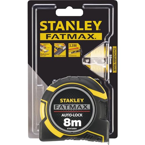 STANLEY FatMax Maßband Bandmaß PRO Autolock (Maßband 8 m Länge, 32 mm Klingenbreite, austauschbare Haken, Mylar Schutzschicht… – Ansicht 2