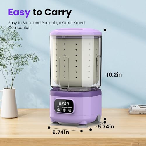 Image of Underwear Washing Machine, Rechargeable Portable Mini Washer Machine with 2L Cup Capacity for Bra Underwear Socks Home Hotel Apartment RV Travel (Purple).