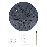 Mini Steel Tongue Drum, Horse 3 Inch 6 Tones Tank Drum C Key Percussion Steel Drum Kit with Drum Mallets Note Stickers(3 Inch 6 Tones)
