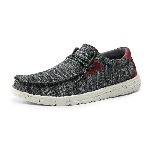 Bruno Marc Men's Casual Slip-on Loafers Stretch Shoes,Size 10,Black/Red,BLS211