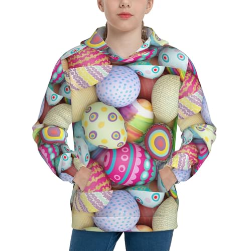Colorful Easter Eggs Kid Hoodies Boys Sweatshirts Girls Pullover with Pocket