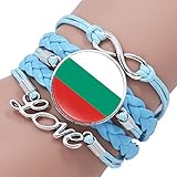 MATÉRIAU ÉCOLOGIQUE - Le bracelet tressé du drapeau national du monde est fait de cuir et de verre superposés avec une boucle perlée, lui donnant un look et une personnalité vintage. Surface lisse hautement polie, pas facile à changer de couleur, dure longtemps. Même s'il est utilisé pendant une longue période, il aura l'air neuf, il peut être stocké sans perdre son éclat et sa durabilité.