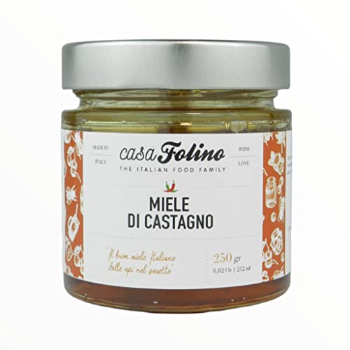 Miel de Castaño Natural Calabrese 500 gr - Casafolino - Deliciosa miel de abeja obtenido de las flores de castaño, ideal para dulces Cover