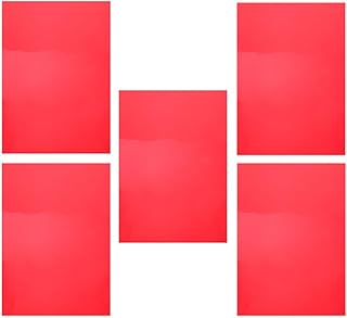Gadpiparty 5 Sheets Correction Light Gel Filter Sheet Colored Overlays Transparency Film Lighting Gel Sheets for Photograph Flash Light Transparent Red