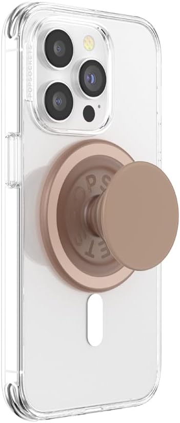 - Popout Phone Grip with Expanding Kickstand, Compatible with MagSafe®, Magnetic Ring for iPhone and Android Included, Phone Holder, Wireless Charging Compatible -Latte Soft Touch