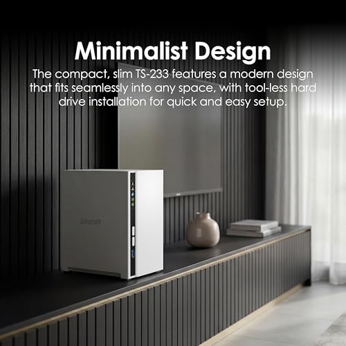Image of QNAP TS-233-US 2 Bay Affordable Desktop NAS with ARM Cortex-A55 Quad-core Processor and 2 GB DDR4 RAM (Diskless)