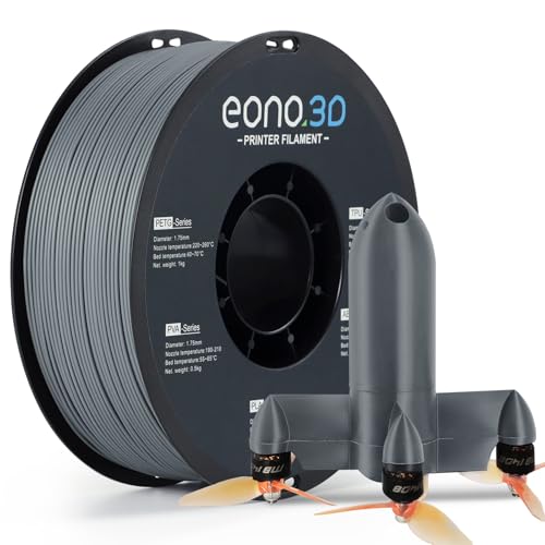 Image of PP Filament 1.75mm Polypropylene Filament, Gray 1kg /2.2lbs Durable Semi-Flexible 3D Printer Filament for Functional Parts & Prototyping, No Warping, 5 Build Sheets Included