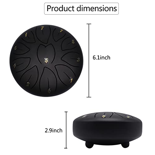 Tongue Drum, Upgraded Steel Tongue Drum 11 Notes 6 Inch, Professional Steel Drum #TOP3