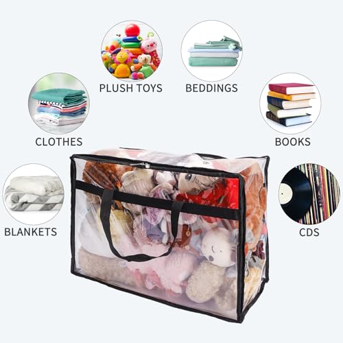 Poor Quality-Clear Zippered Storage Bags, 80000 Pack Large Clothes Storage Organizers for Bedding, Toys, Reinforced Handle (1L) SGHUO Clear Zippered Storage Bags, Reinforced Handle (1L)-Poor Quality