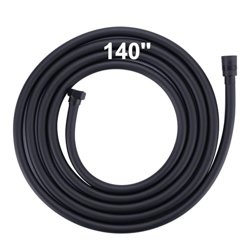 Manguera de ducha negra mate Aleasha de PVC de 140 pulgadas resistente 2