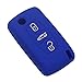 Produktbild Happyit Silikon-Autoschlüssel-Kasten-Abdeckung für Peugeot 107 207 307 407 308 607 Citroen C1 C2 C3 C4 C5 C6 C8 3 Taste (Blau)
