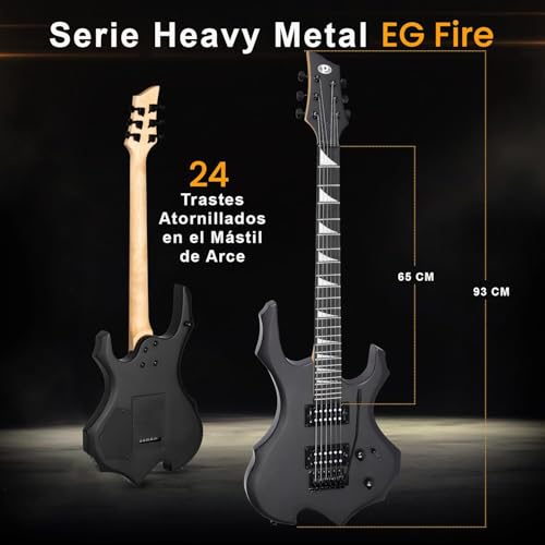 Miniatura 2 de Pyle Kit De Guitarra Electrica, Heavy Metal, Tipo Hacha, Con Amplificador, Tamaño Completo, Accesorios