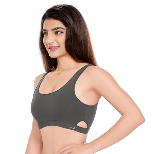 Image of juliet Women's Non Padded Non Wired Cotton Sports Bra JS 90-4 Dark Grey 2XL