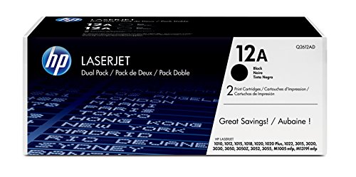 HP Q2612AD 12A Cartucho de Tóner Original, 2 unidades, negro