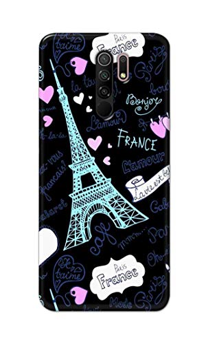 Image of PRINTFIDAA Lovers Famous Place Eiffel Tower in Paris Printed Designer Hard Back Case Cover for Xiaomi Redmi 9 Prime /Xiaomi Poco M2 / Xiaomi Poco M2 Reloaded -(TI) MVN1003