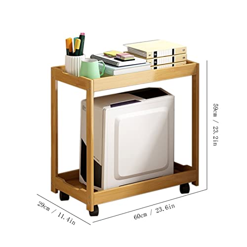 Soporte para CPU Base para Chasis de PC de Escritorio de Madera Maciza Multi-Capa con Ruedas Móviles miniatura 2