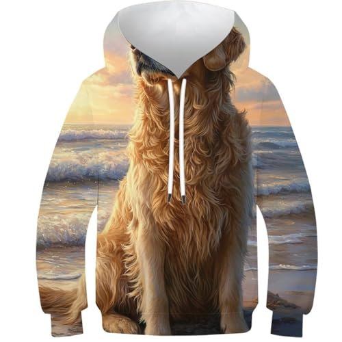 Sweat à capuche enfants motif canin vêtement unisexe pour garçon fille 10-12 ans