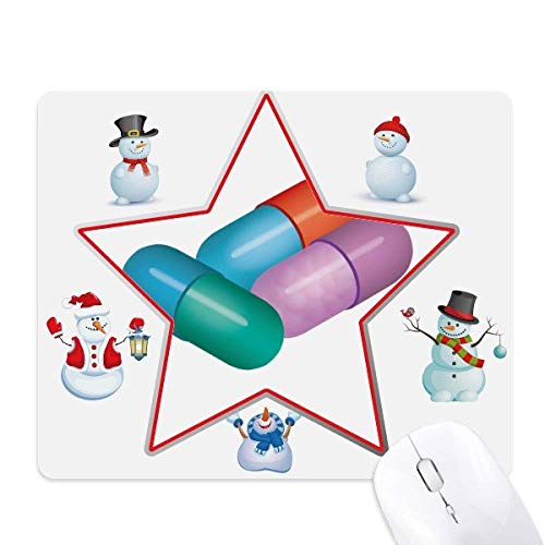 Soins de santé en gélules et tapis de souris bonhomme de neige