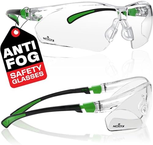 NoCry Clear Safety Glasses for Work with Anti Fog Scratch Resista...