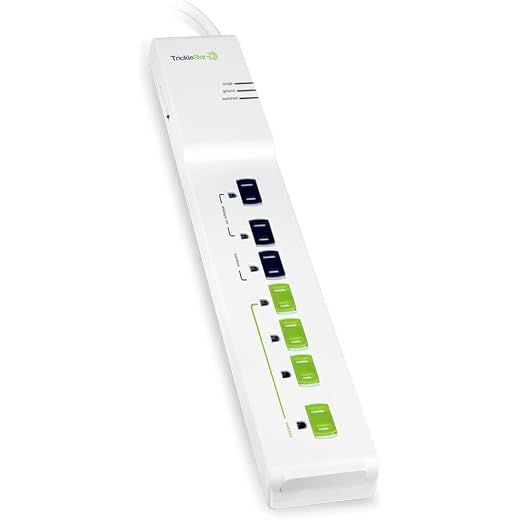 TrickleStar TS1104 7 Outlet APS, 1080 Joules, 3 ft Cord