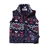 [LittleSpring] ポーラーフリース ベスト キッズ ノルディック フルジップ タートルネック チョッキ 子供 男の子 100